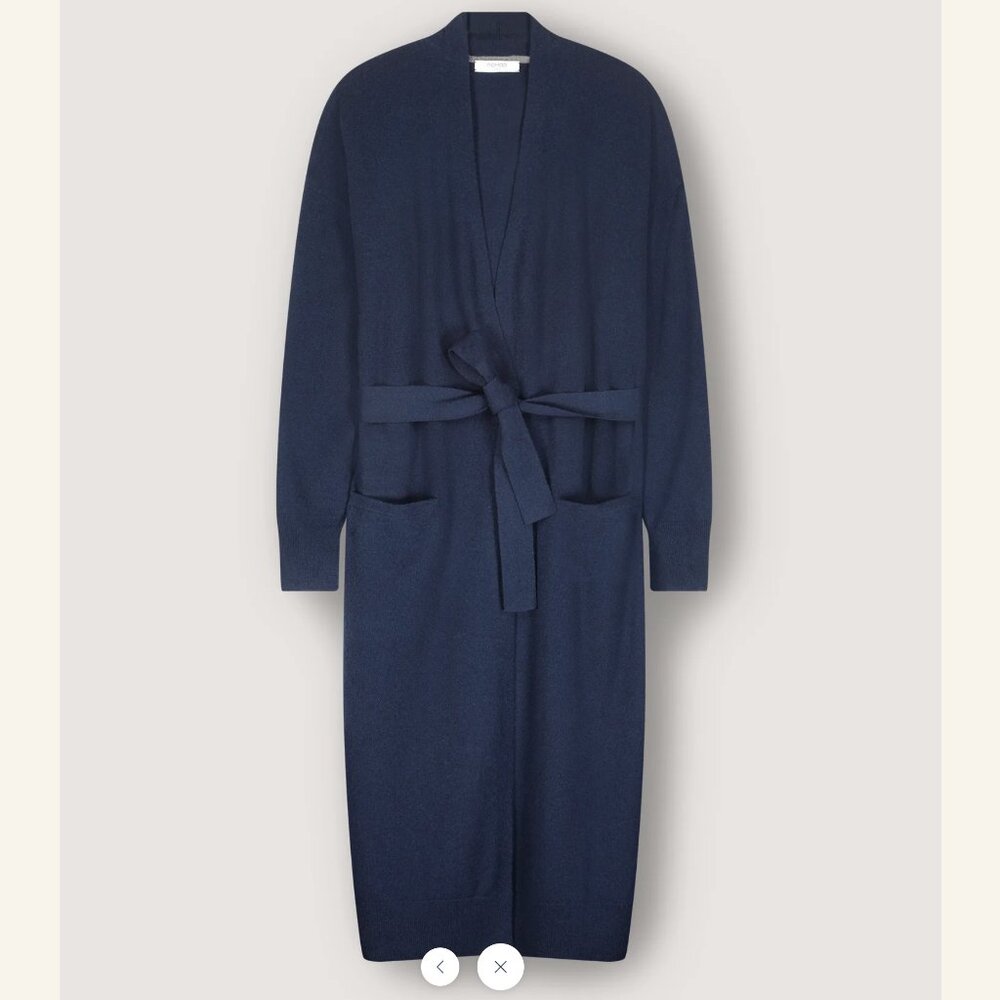 Navy "Midnight" Nomad New York 100% Cashmere "Mercer" Duster Cardigan.